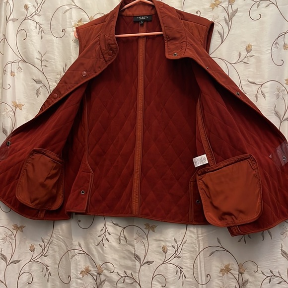 Talbots Mens Deep Orange Diamond Pattern Vest. Mint Condition - Picture 4 of 15